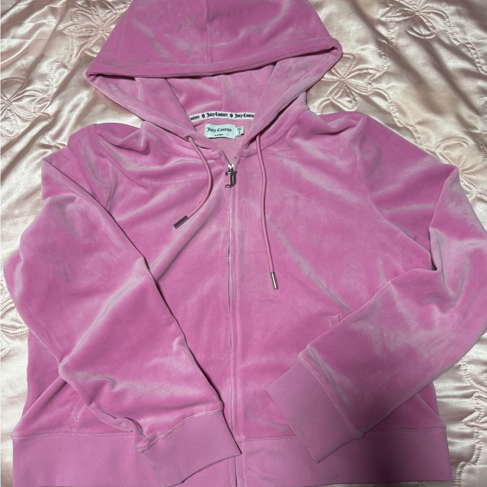 Juicy Couture Light Pink Bling Velour Hoodie